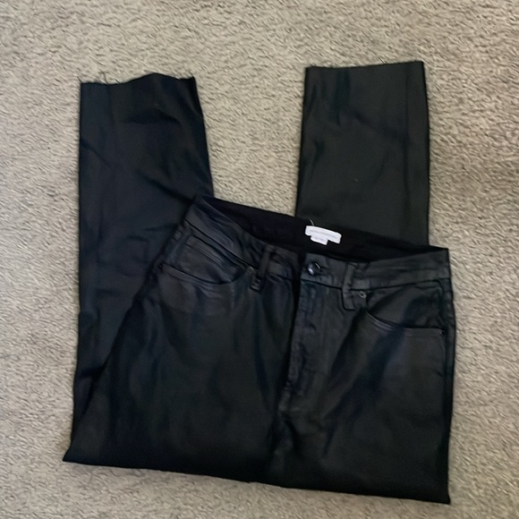 Good American Black Coated Wide Leg High Rise Jeans - Picture 6 of 6